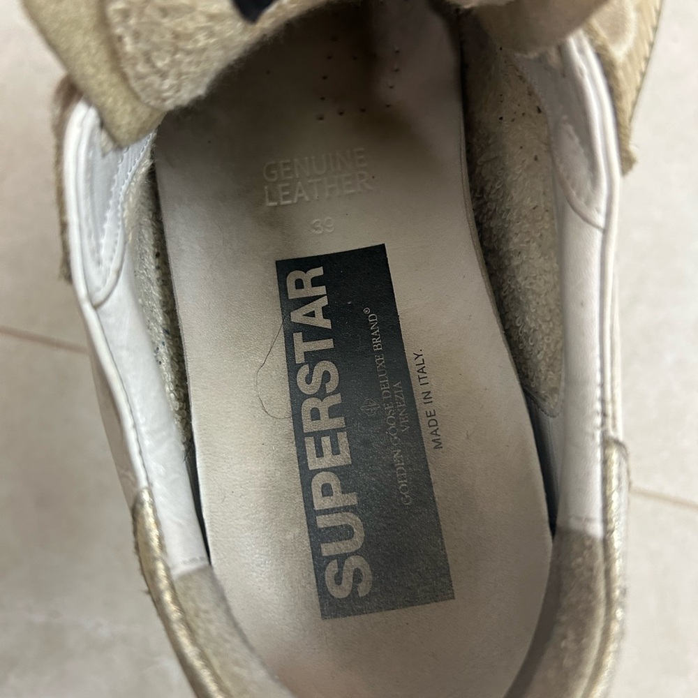 Golden Goose White and Gold Sneakers - Picture 4 of 4